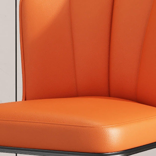 PU Leather Dining Chairs Nordic Style Wingback Armless Chair Clearhalo 'Dining Chairs' 'Dining Tables & Seating' 'dining_chair' 'furn' 'furn_dining_chair' 'Furniture' 'Kitchen & Dining Furniture' 6955460