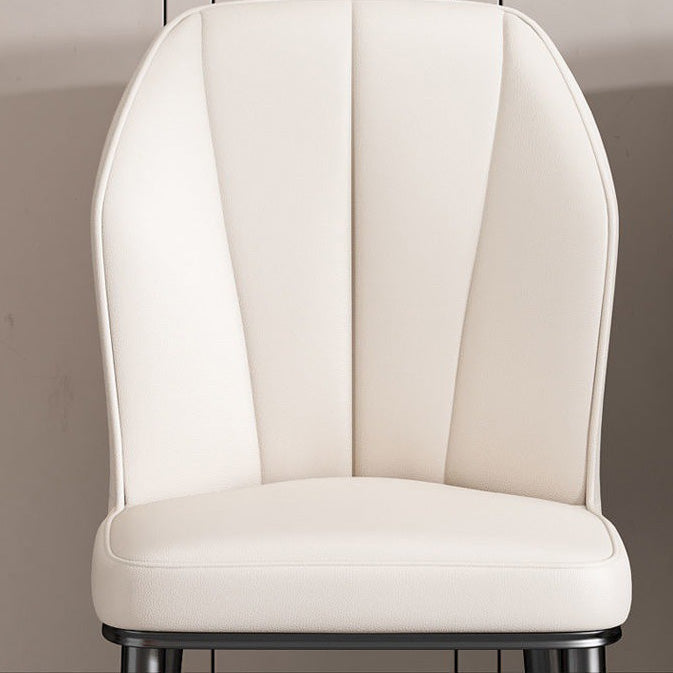 PU Leather Dining Chairs Nordic Style Wingback Armless Chair Clearhalo 'Dining Chairs' 'Dining Tables & Seating' 'dining_chair' 'furn' 'furn_dining_chair' 'Furniture' 'Kitchen & Dining Furniture' 6955462