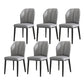 PU Leather Dining Chairs Nordic Style Wingback Armless Chair Grey 6 Piece Set Black Clearhalo 'Dining Chairs' 'Dining Tables & Seating' 'dining_chair' 'furn' 'furn_dining_chair' 'Furniture' 'Kitchen & Dining Furniture' 6955465