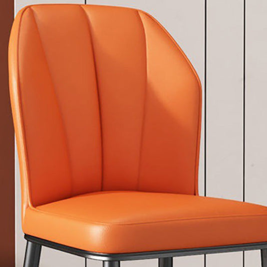 PU Leather Dining Chairs Nordic Style Wingback Armless Chair Clearhalo 'Dining Chairs' 'Dining Tables & Seating' 'dining_chair' 'furn' 'furn_dining_chair' 'Furniture' 'Kitchen & Dining Furniture' 6955472