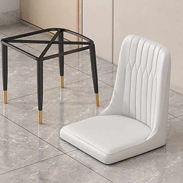 PU Leather Dining Chairs Nordic Style Wingback Armless Chair Clearhalo 'Dining Chairs' 'Dining Tables & Seating' 'dining_chair' 'furn' 'furn_dining_chair' 'Furniture' 'Kitchen & Dining Furniture' 6955475