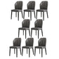 PU Leather Dining Chairs Nordic Style Wingback Armless Chair Dark Gray 8 Piece Set Black Clearhalo 'Dining Chairs' 'Dining Tables & Seating' 'dining_chair' 'furn' 'furn_dining_chair' 'Furniture' 'Kitchen & Dining Furniture' 6955482