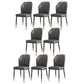 PU Leather Dining Chairs Nordic Style Wingback Armless Chair Dark Gray 8 Piece Set Brass Gold Clearhalo 'Dining Chairs' 'Dining Tables & Seating' 'dining_chair' 'furn' 'furn_dining_chair' 'Furniture' 'Kitchen & Dining Furniture' 6955487