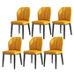 PU Leather Dining Chairs Nordic Style Wingback Armless Chair Yellow 6 Piece Set Black Clearhalo 'Dining Chairs' 'Dining Tables & Seating' 'dining_chair' 'furn' 'furn_dining_chair' 'Furniture' 'Kitchen & Dining Furniture' 6955491