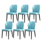 PU Leather Dining Chairs Nordic Style Wingback Armless Chair Light Blue 6 Piece Set Black Clearhalo 'Dining Chairs' 'Dining Tables & Seating' 'dining_chair' 'furn' 'furn_dining_chair' 'Furniture' 'Kitchen & Dining Furniture' 6955501