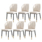 PU Leather Dining Chairs Nordic Style Wingback Armless Chair Beige 6 Piece Set Brass Gold Clearhalo 'Dining Chairs' 'Dining Tables & Seating' 'dining_chair' 'furn' 'furn_dining_chair' 'Furniture' 'Kitchen & Dining Furniture' 6955516
