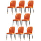 PU Leather Dining Chairs Nordic Style Wingback Armless Chair Orange 8 Piece Set Brass Gold Clearhalo 'Dining Chairs' 'Dining Tables & Seating' 'dining_chair' 'furn' 'furn_dining_chair' 'Furniture' 'Kitchen & Dining Furniture' 6955527