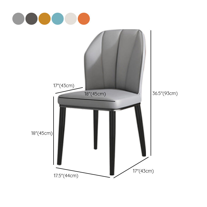 PU Leather Dining Chairs Nordic Style Wingback Armless Chair Clearhalo 'Dining Chairs' 'Dining Tables & Seating' 'dining_chair' 'furn' 'furn_dining_chair' 'Furniture' 'Kitchen & Dining Furniture' 6955529