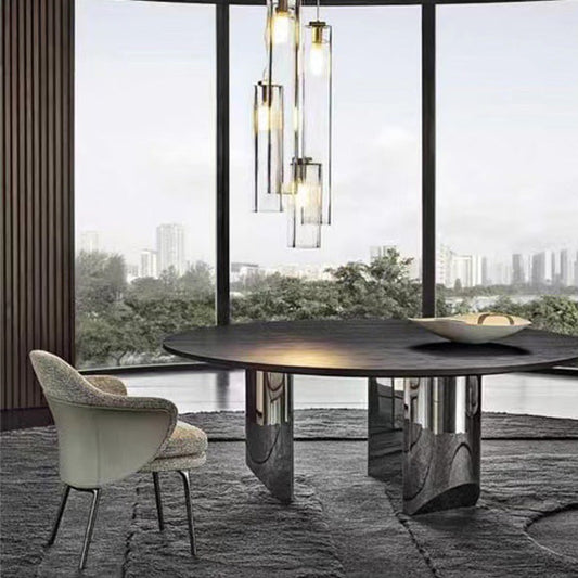 Fabric Dining Chairs Nordic Style Parsons Arm Chair with Black Legs