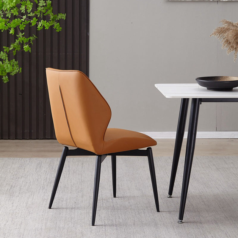 Upholstered Armless Industrial Chair Home Black Metal Legs Dining Chair Clearhalo 'Dining Chairs' 'Dining Tables & Seating' 'dining_chair' 'furn' 'furn_dining_chair' 'Furniture' 'Kitchen & Dining Furniture' 6955555