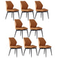 Upholstered Armless Industrial Chair Home Black Metal Legs Dining Chair Orange 8 Piece Set Clearhalo 'Dining Chairs' 'Dining Tables & Seating' 'dining_chair' 'furn' 'furn_dining_chair' 'Furniture' 'Kitchen & Dining Furniture' 6955558