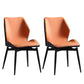 Upholstered Armless Industrial Chair Home Black Metal Legs Dining Chair Orange Black 2 Piece Set Clearhalo 'Dining Chairs' 'Dining Tables & Seating' 'dining_chair' 'furn' 'furn_dining_chair' 'Furniture' 'Kitchen & Dining Furniture' 6955560