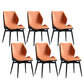 Upholstered Armless Industrial Chair Home Black Metal Legs Dining Chair Orange Black 6 Piece Set Clearhalo 'Dining Chairs' 'Dining Tables & Seating' 'dining_chair' 'furn' 'furn_dining_chair' 'Furniture' 'Kitchen & Dining Furniture' 6955564