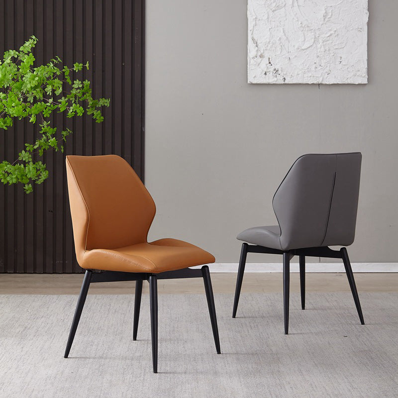 Upholstered Armless Industrial Chair Home Black Metal Legs Dining Chair Clearhalo 'Dining Chairs' 'Dining Tables & Seating' 'dining_chair' 'furn' 'furn_dining_chair' 'Furniture' 'Kitchen & Dining Furniture' 6955570