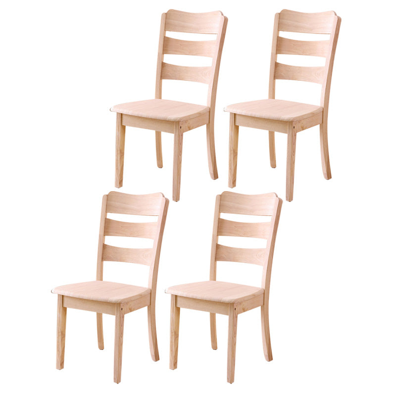Wood Modern Style Dining Chair Ladder Back Side Chair for Dining Room Nude 4 Piece Set Clearhalo 'Dining Chairs' 'Dining Tables & Seating' 'dining_chair' 'furn' 'furn_dining_chair' 'Furniture' 'Kitchen & Dining Furniture' 6955584
