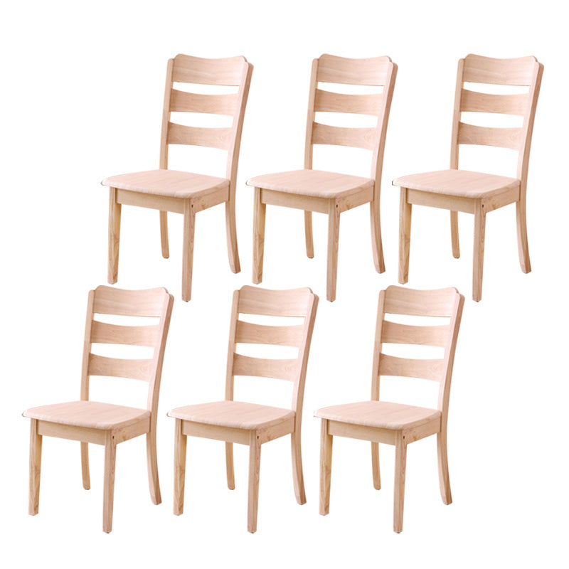 Wood Modern Style Dining Chair Ladder Back Side Chair for Dining Room Nude 6 Piece Set Clearhalo 'Dining Chairs' 'Dining Tables & Seating' 'dining_chair' 'furn' 'furn_dining_chair' 'Furniture' 'Kitchen & Dining Furniture' 6955586