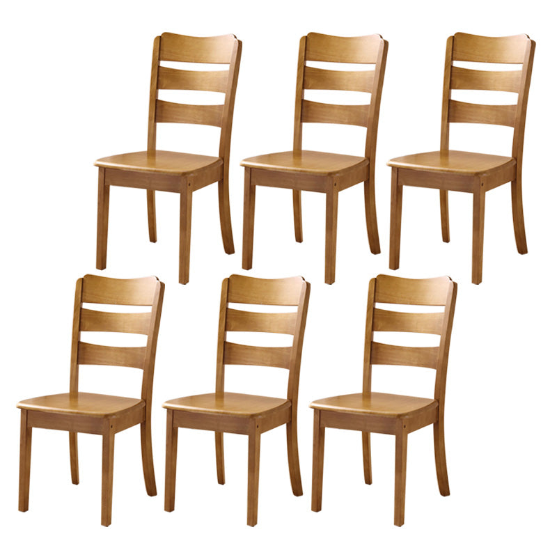 Wood Modern Style Dining Chair Ladder Back Side Chair for Dining Room Tan 6 Piece Set Clearhalo 'Dining Chairs' 'Dining Tables & Seating' 'dining_chair' 'furn' 'furn_dining_chair' 'Furniture' 'Kitchen & Dining Furniture' 6955592
