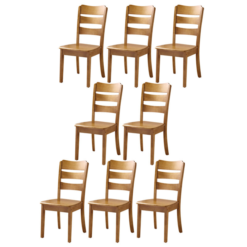 Wood Modern Style Dining Chair Ladder Back Side Chair for Dining Room Tan 8 Piece Set Clearhalo 'Dining Chairs' 'Dining Tables & Seating' 'dining_chair' 'furn' 'furn_dining_chair' 'Furniture' 'Kitchen & Dining Furniture' 6955593