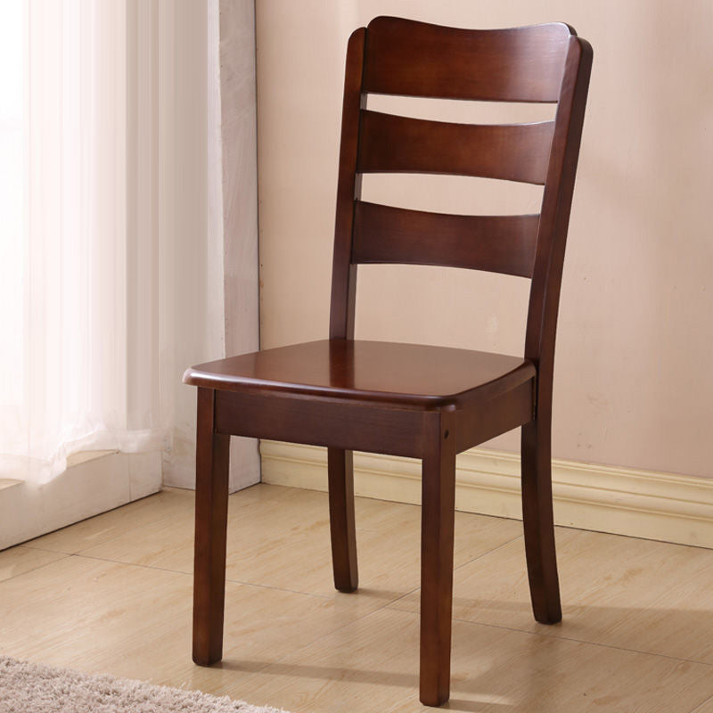 Wood Modern Style Dining Chair Ladder Back Side Chair for Dining Room Nut-Brown 1 Piece Clearhalo 'Dining Chairs' 'Dining Tables & Seating' 'dining_chair' 'furn' 'furn_dining_chair' 'Furniture' 'Kitchen & Dining Furniture' 6955594