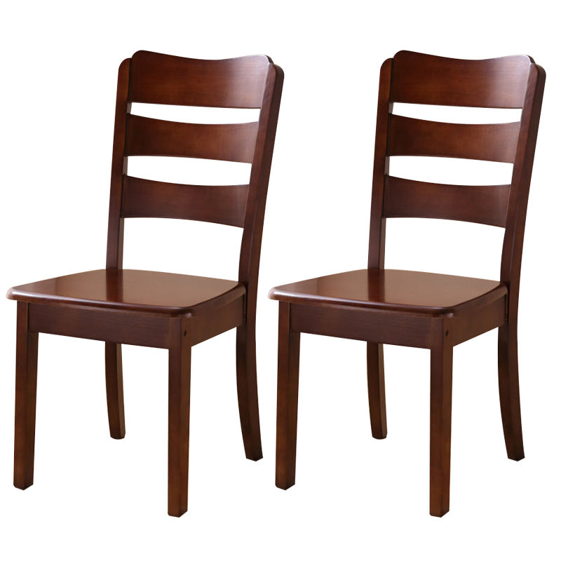 Wood Modern Style Dining Chair Ladder Back Side Chair for Dining Room Nut-Brown 2 Piece Set Clearhalo 'Dining Chairs' 'Dining Tables & Seating' 'dining_chair' 'furn' 'furn_dining_chair' 'Furniture' 'Kitchen & Dining Furniture' 6955595