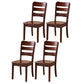 Wood Modern Style Dining Chair Ladder Back Side Chair for Dining Room Nut-Brown 4 Piece Set Clearhalo 'Dining Chairs' 'Dining Tables & Seating' 'dining_chair' 'furn' 'furn_dining_chair' 'Furniture' 'Kitchen & Dining Furniture' 6955596