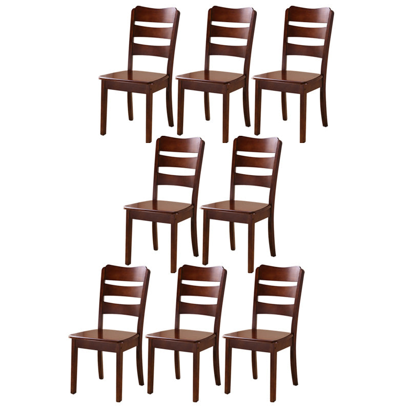 Wood Modern Style Dining Chair Ladder Back Side Chair for Dining Room Nut-Brown 8 Piece Set Clearhalo 'Dining Chairs' 'Dining Tables & Seating' 'dining_chair' 'furn' 'furn_dining_chair' 'Furniture' 'Kitchen & Dining Furniture' 6955598