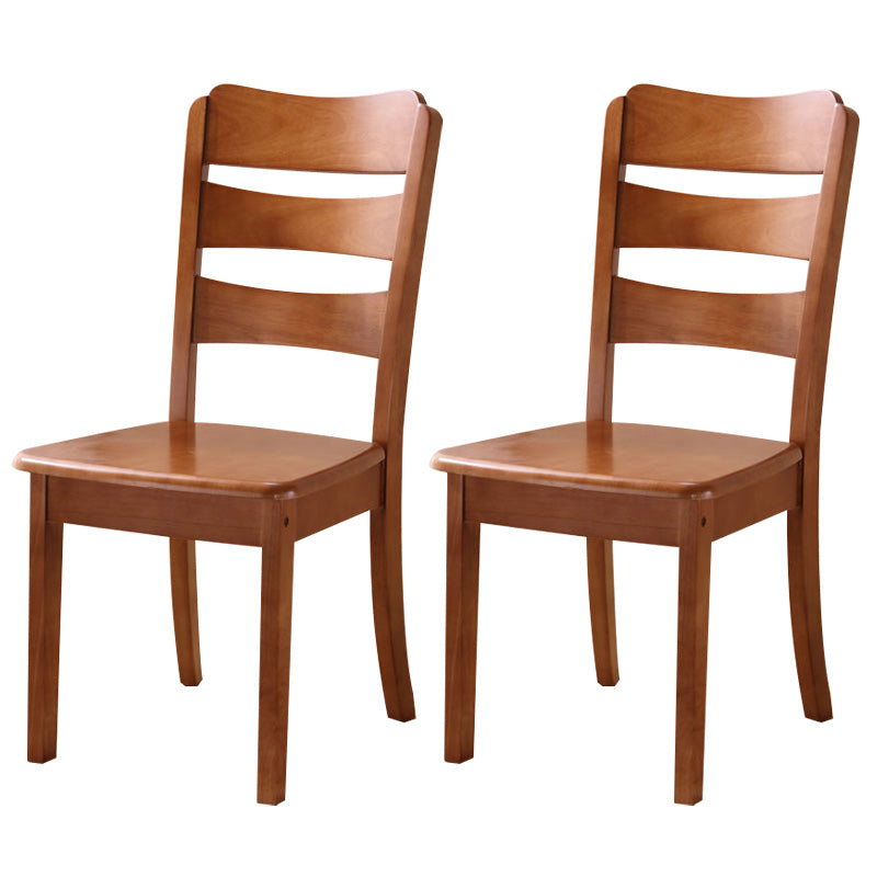 Wood Modern Style Dining Chair Ladder Back Side Chair for Dining Room Medium Wood 2 Piece Set Clearhalo 'Dining Chairs' 'Dining Tables & Seating' 'dining_chair' 'furn' 'furn_dining_chair' 'Furniture' 'Kitchen & Dining Furniture' 6955600