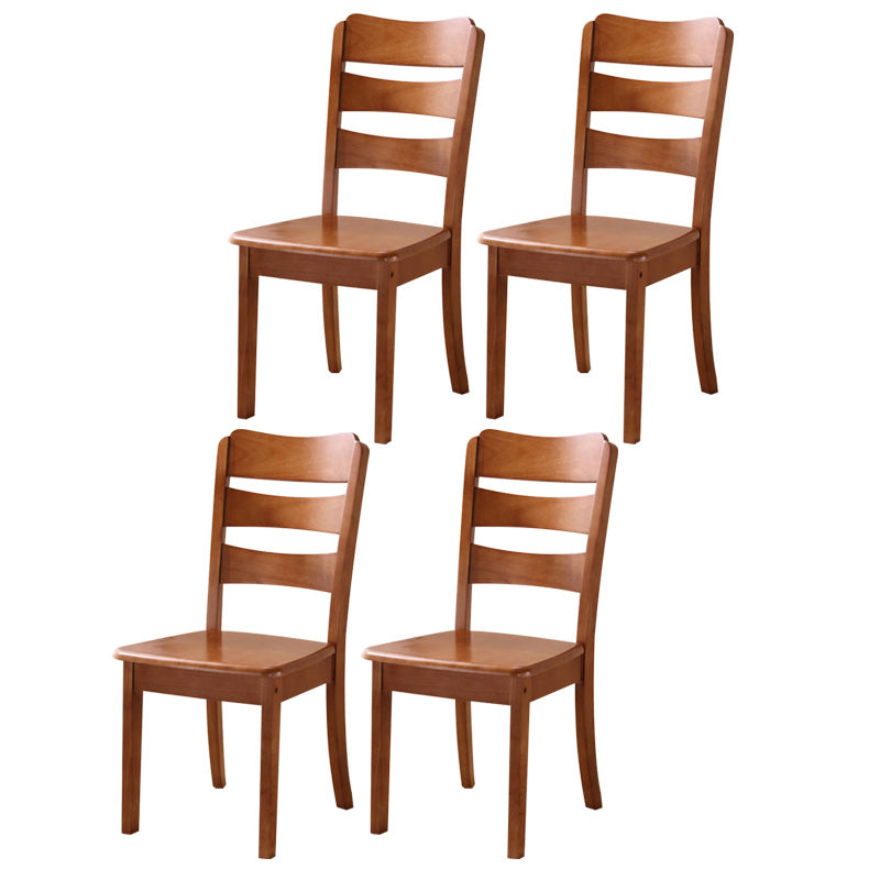 Wood Modern Style Dining Chair Ladder Back Side Chair for Dining Room Medium Wood 4 Piece Set Clearhalo 'Dining Chairs' 'Dining Tables & Seating' 'dining_chair' 'furn' 'furn_dining_chair' 'Furniture' 'Kitchen & Dining Furniture' 6955601