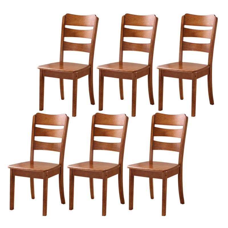 Wood Modern Style Dining Chair Ladder Back Side Chair for Dining Room Medium Wood 6 Piece Set Clearhalo 'Dining Chairs' 'Dining Tables & Seating' 'dining_chair' 'furn' 'furn_dining_chair' 'Furniture' 'Kitchen & Dining Furniture' 6955602