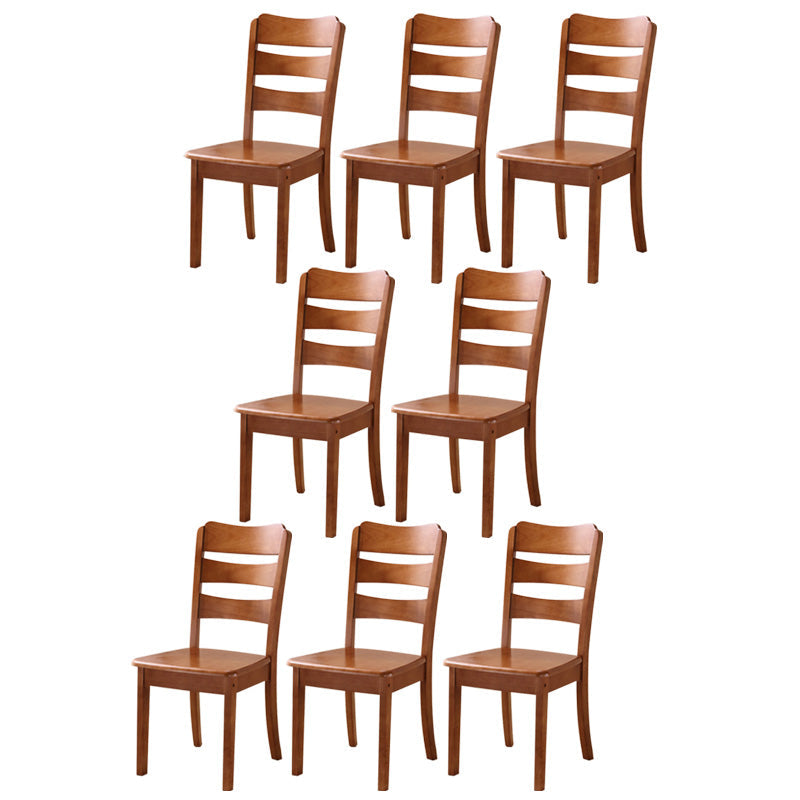 Wood Modern Style Dining Chair Ladder Back Side Chair for Dining Room Medium Wood 8 Piece Set Clearhalo 'Dining Chairs' 'Dining Tables & Seating' 'dining_chair' 'furn' 'furn_dining_chair' 'Furniture' 'Kitchen & Dining Furniture' 6955603