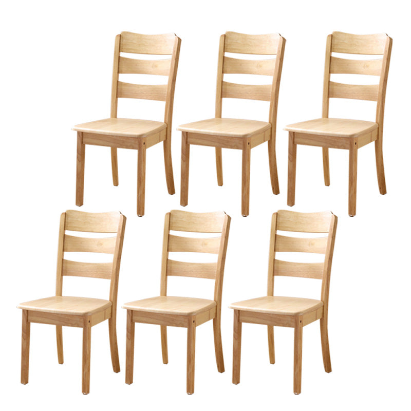 Wood Modern Style Dining Chair Ladder Back Side Chair for Dining Room Natural 6 Piece Set Clearhalo 'Dining Chairs' 'Dining Tables & Seating' 'dining_chair' 'furn' 'furn_dining_chair' 'Furniture' 'Kitchen & Dining Furniture' 6955607
