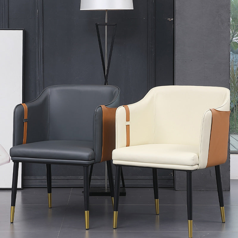 Contemporary Arm Chair Home Faux Leather Upholstered Dining Chair Clearhalo 'Dining Chairs' 'Dining Tables & Seating' 'dining_chair' 'furn' 'furn_dining_chair' 'Furniture' 'Kitchen & Dining Furniture' 6955612