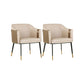 Contemporary Arm Chair Home Faux Leather Upholstered Dining Chair Off-White 2 Piece Set Clearhalo 'Dining Chairs' 'Dining Tables & Seating' 'dining_chair' 'furn' 'furn_dining_chair' 'Furniture' 'Kitchen & Dining Furniture' 6955613