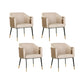 Contemporary Arm Chair Home Faux Leather Upholstered Dining Chair Off-White 4 Piece Set Clearhalo 'Dining Chairs' 'Dining Tables & Seating' 'dining_chair' 'furn' 'furn_dining_chair' 'Furniture' 'Kitchen & Dining Furniture' 6955614