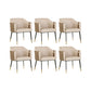 Contemporary Arm Chair Home Faux Leather Upholstered Dining Chair Off-White 6 Piece Set Clearhalo 'Dining Chairs' 'Dining Tables & Seating' 'dining_chair' 'furn' 'furn_dining_chair' 'Furniture' 'Kitchen & Dining Furniture' 6955616
