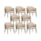 Contemporary Arm Chair Home Faux Leather Upholstered Dining Chair Off-White 8 Piece Set Clearhalo 'Dining Chairs' 'Dining Tables & Seating' 'dining_chair' 'furn' 'furn_dining_chair' 'Furniture' 'Kitchen & Dining Furniture' 6955618