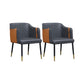 Contemporary Arm Chair Home Faux Leather Upholstered Dining Chair Black 2 Piece Set Clearhalo 'Dining Chairs' 'Dining Tables & Seating' 'dining_chair' 'furn' 'furn_dining_chair' 'Furniture' 'Kitchen & Dining Furniture' 6955623