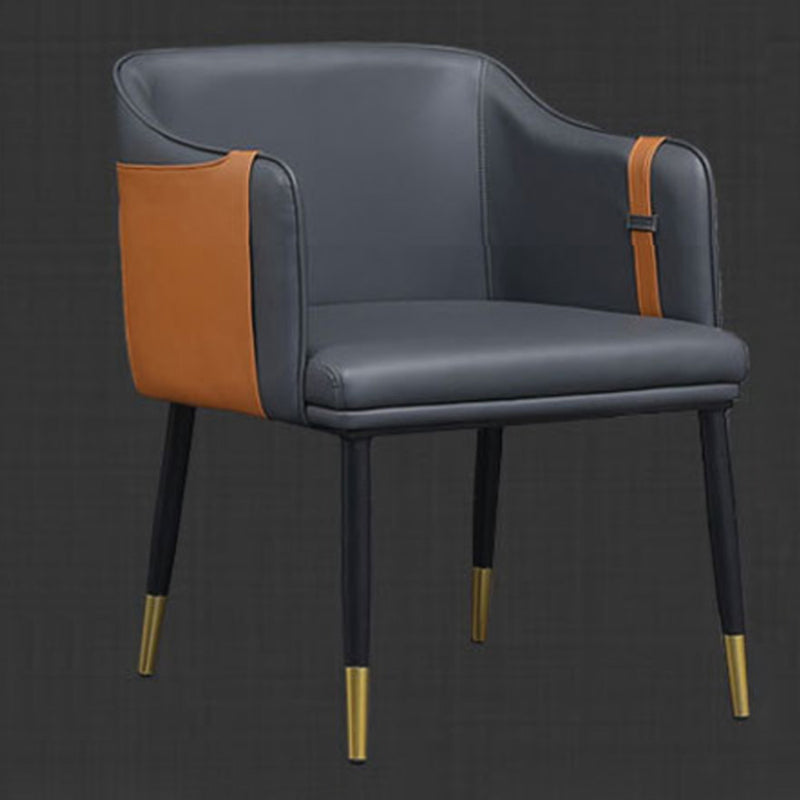 Contemporary Arm Chair Home Faux Leather Upholstered Dining Chair Clearhalo 'Dining Chairs' 'Dining Tables & Seating' 'dining_chair' 'furn' 'furn_dining_chair' 'Furniture' 'Kitchen & Dining Furniture' 6955628