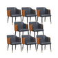 Contemporary Arm Chair Home Faux Leather Upholstered Dining Chair Black 8 Piece Set Clearhalo 'Dining Chairs' 'Dining Tables & Seating' 'dining_chair' 'furn' 'furn_dining_chair' 'Furniture' 'Kitchen & Dining Furniture' 6955629