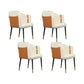 Contemporary Arm Chair Home Faux Leather Upholstered Dining Chair Orange 4 Piece Set Clearhalo 'Dining Chairs' 'Dining Tables & Seating' 'dining_chair' 'furn' 'furn_dining_chair' 'Furniture' 'Kitchen & Dining Furniture' 6955632