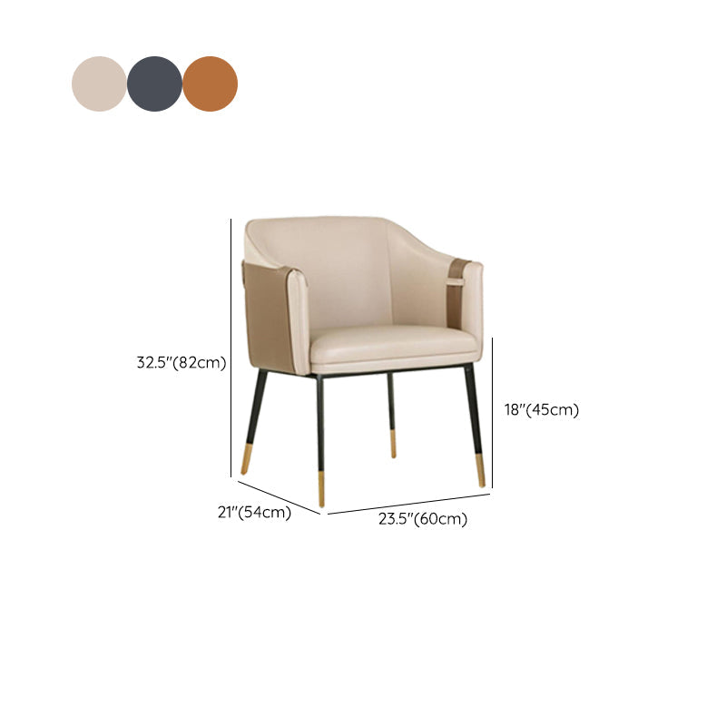 Contemporary Arm Chair Home Faux Leather Upholstered Dining Chair Clearhalo 'Dining Chairs' 'Dining Tables & Seating' 'dining_chair' 'furn' 'furn_dining_chair' 'Furniture' 'Kitchen & Dining Furniture' 6955635