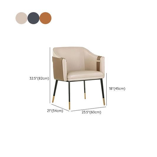 Contemporary Arm Chair Home Faux Leather Upholstered Dining Chair