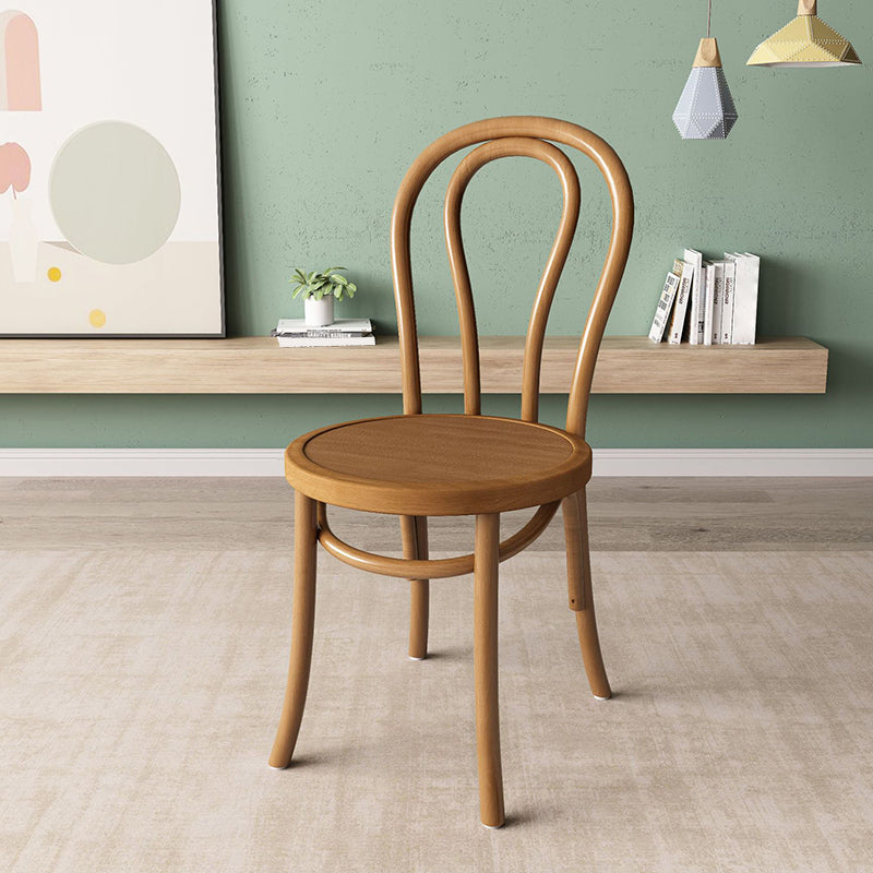 Wood Modern Style Side Chair Open Back Dining Chair for Dining Room Yellow-Brown Wood 1 Piece Clearhalo 'Dining Chairs' 'Dining Tables & Seating' 'dining_chair' 'furn' 'furn_dining_chair' 'Furniture' 'Kitchen & Dining Furniture' 6955640