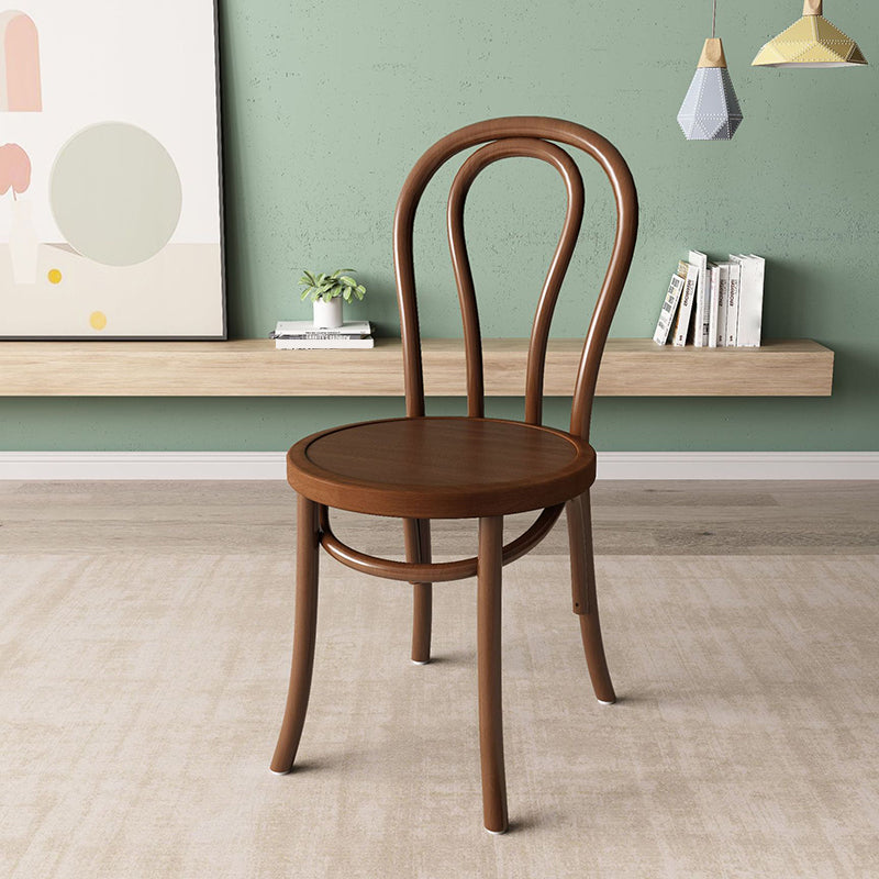 Wood Modern Style Side Chair Open Back Dining Chair for Dining Room Nut-Brown Wood 1 Piece Clearhalo 'Dining Chairs' 'Dining Tables & Seating' 'dining_chair' 'furn' 'furn_dining_chair' 'Furniture' 'Kitchen & Dining Furniture' 6955641