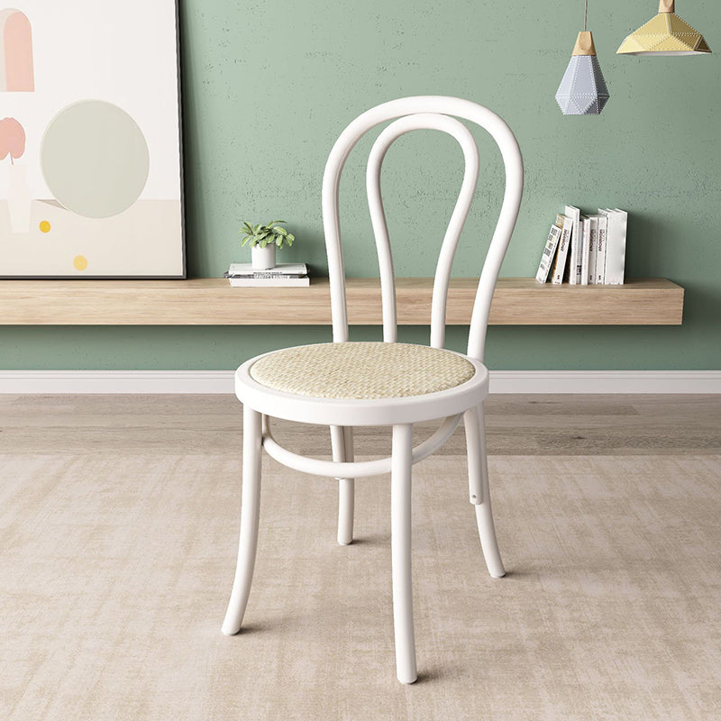 Wood Modern Style Side Chair Open Back Dining Chair for Dining Room White Wicker & Rattan 1 Piece Clearhalo 'Dining Chairs' 'Dining Tables & Seating' 'dining_chair' 'furn' 'furn_dining_chair' 'Furniture' 'Kitchen & Dining Furniture' 6955647