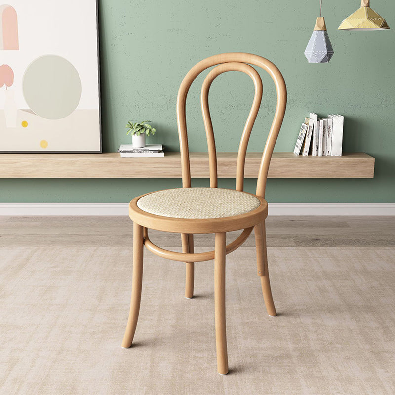 Wood Modern Style Side Chair Open Back Dining Chair for Dining Room Natural Wicker & Rattan 1 Piece Clearhalo 'Dining Chairs' 'Dining Tables & Seating' 'dining_chair' 'furn' 'furn_dining_chair' 'Furniture' 'Kitchen & Dining Furniture' 6955653