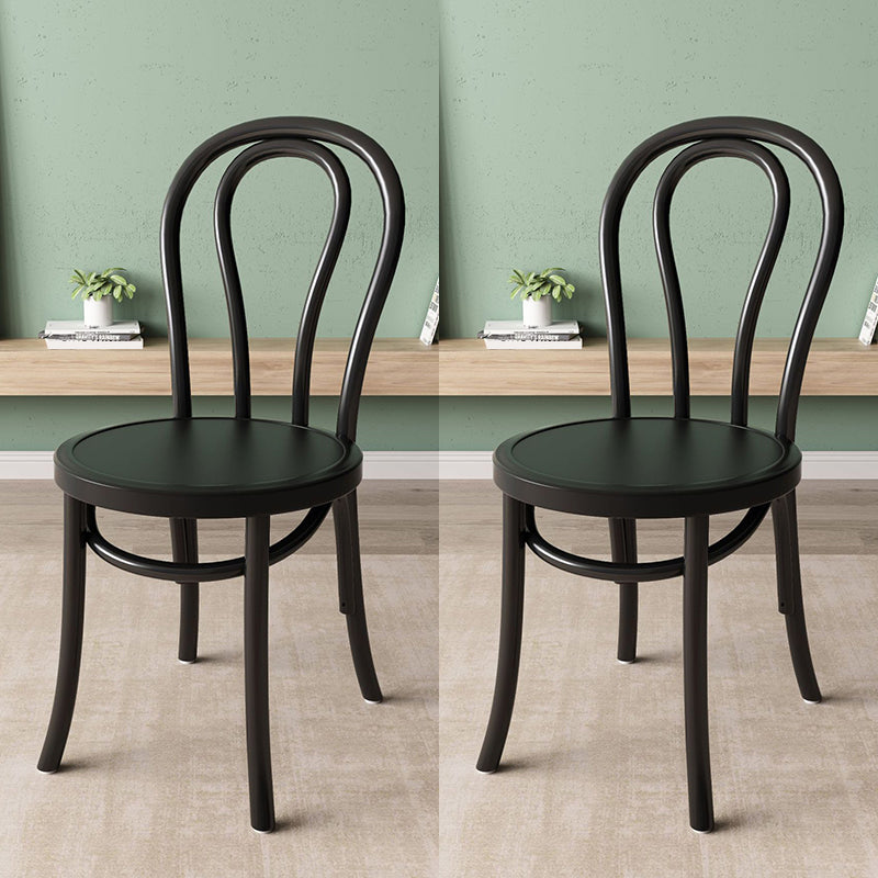 Wood Modern Style Side Chair Open Back Dining Chair for Dining Room Black Wood 2 Piece Set Clearhalo 'Dining Chairs' 'Dining Tables & Seating' 'dining_chair' 'furn' 'furn_dining_chair' 'Furniture' 'Kitchen & Dining Furniture' 6955655