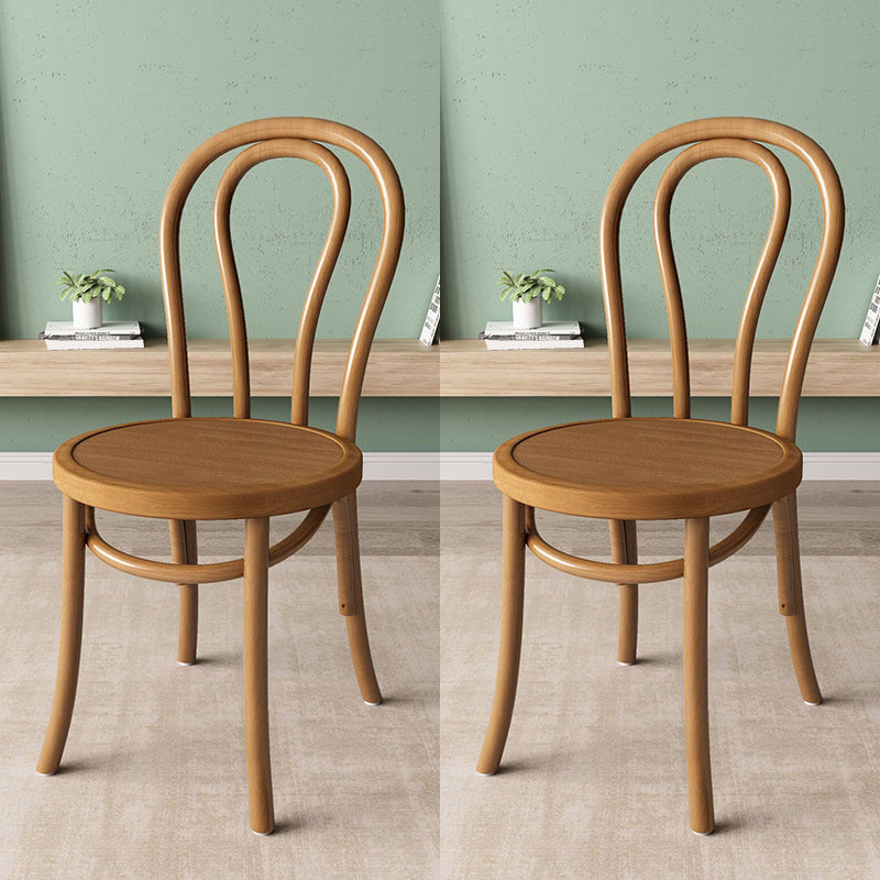 Wood Modern Style Side Chair Open Back Dining Chair for Dining Room Yellow-Brown Wood 2 Piece Set Clearhalo 'Dining Chairs' 'Dining Tables & Seating' 'dining_chair' 'furn' 'furn_dining_chair' 'Furniture' 'Kitchen & Dining Furniture' 6955659