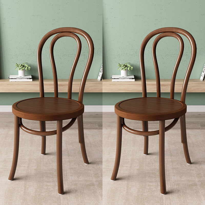 Wood Modern Style Side Chair Open Back Dining Chair for Dining Room Nut-Brown Wood 2 Piece Set Clearhalo 'Dining Chairs' 'Dining Tables & Seating' 'dining_chair' 'furn' 'furn_dining_chair' 'Furniture' 'Kitchen & Dining Furniture' 6955661