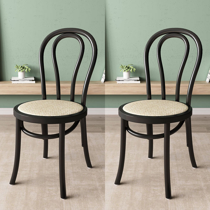 Wood Modern Style Side Chair Open Back Dining Chair for Dining Room Black Wicker & Rattan 2 Piece Set Clearhalo 'Dining Chairs' 'Dining Tables & Seating' 'dining_chair' 'furn' 'furn_dining_chair' 'Furniture' 'Kitchen & Dining Furniture' 6955665